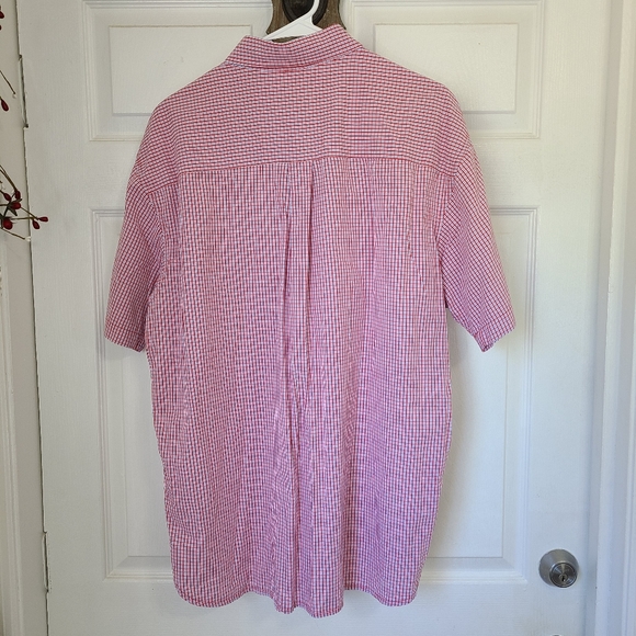 Izod Men's Classic Short Sleeve Button Down Shirt, Size: Large Color:  Red - Picture 9 of 11